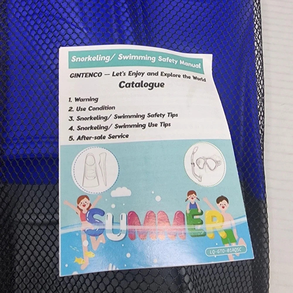 GINTENCO Blue Training Swim Fins Snorkel Fins Mesh Bag Adult Size L - Picture 5 of 6